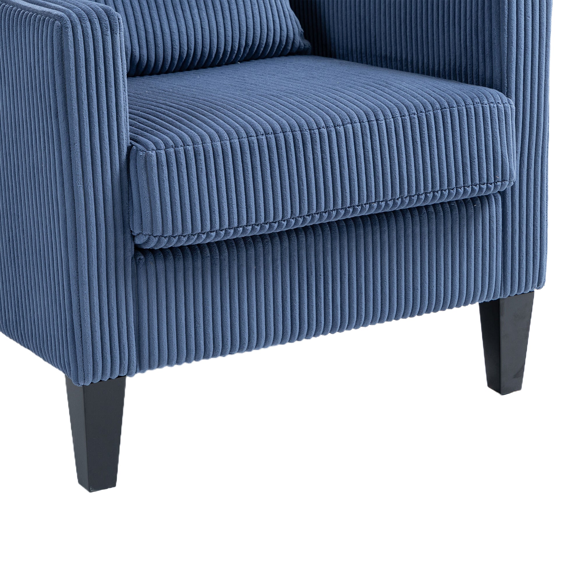 Coolmore Modern Accent Chair,Upholstered Armchair With Scooped Arms For Bedroom,Apartment,Studio,Office,Waiting Room Blue Corduroy Blue Primary Living Space Foam Corduroy