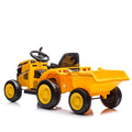 12V Kids Ride On Electric Tractor Black Knight,Kids Ride On Toy.2Wd,Non Skid Tires, Steering Wheel, Foot Pedal,With Removable Storage Tug,Light,Bluetooth,Music,Mp3,Usb,Power Display For Kids Aged 2 3. Yellow 50 99 Lbs Polypropylene