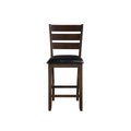 Wooden Counter Height Chair Withseat, Set Of 2, Black And Brown Black Brown Wood