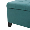 Storage Ottoman Teal Fabric