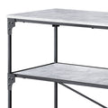 Black And Concrete 2 Shelf Kitchen Island - Black