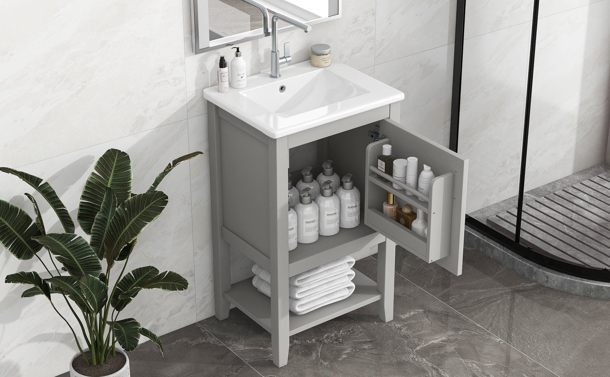 20" Bathroom Vanity With Sink, Bathroom Cabinet
