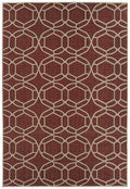 Contemporary, Transitional, Geometric, Textured, High Low Cut & Loop 2' X 3' Rectangle Throw Rug Red Polypropylene