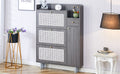 Modern Minimalist Storage Cabinet, Japanese Rattan Shoe Cabinet, Bed Top Cabinet, Small Home Furniture. Suitable For Corridors And Living Rooms. Gz Di 03 Gray Mdf