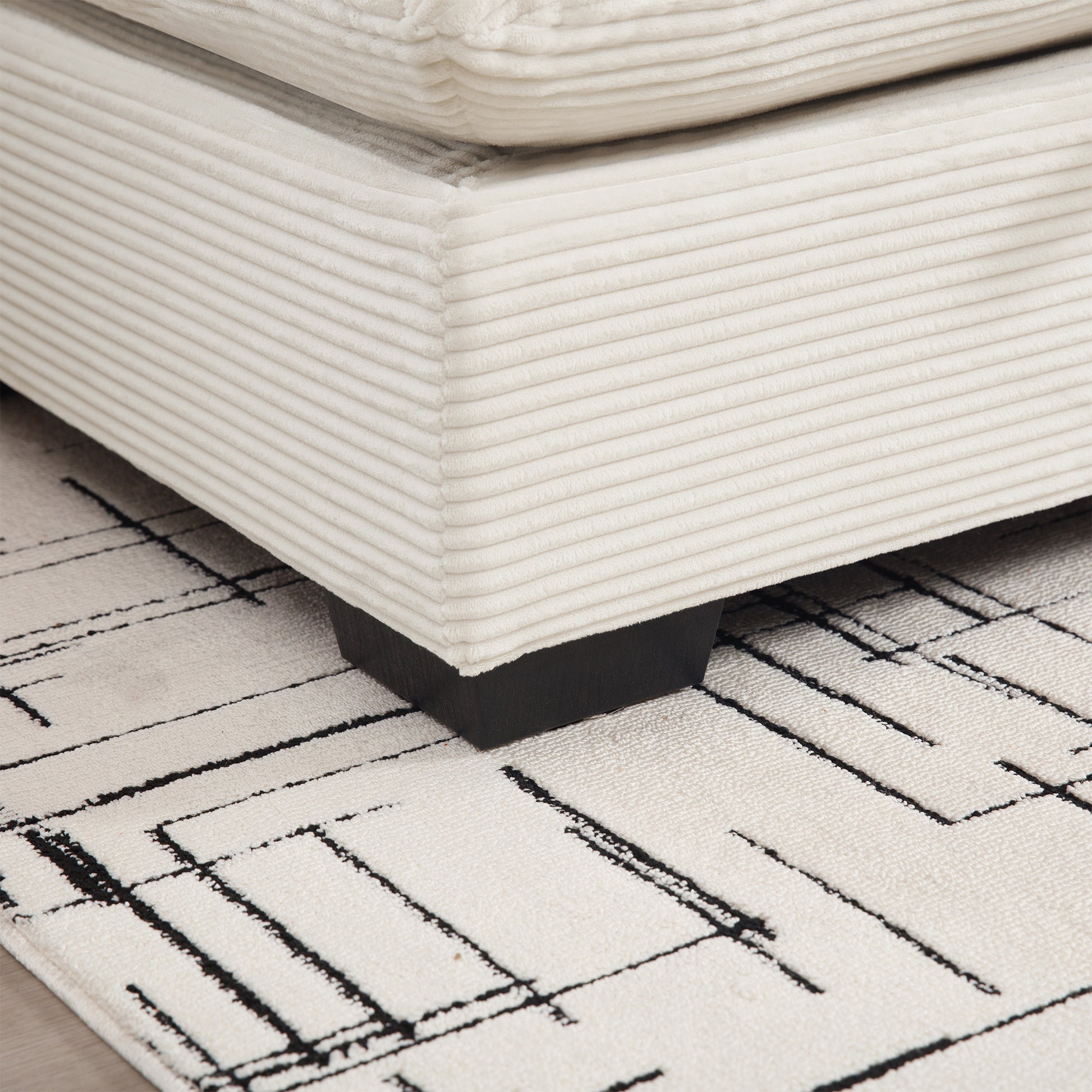 3 Seater Deep Seat Couches For Living Room, Wide And Deep Seat Comfy Living Roo Sofas With 3 Waist Pillows, Beige Corduroy Beige Corduroy 3 Seat