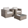Fully Assembled Rattan Wicker 2 Person Seating Set With Cushions Gray,Grey Mix Wicker