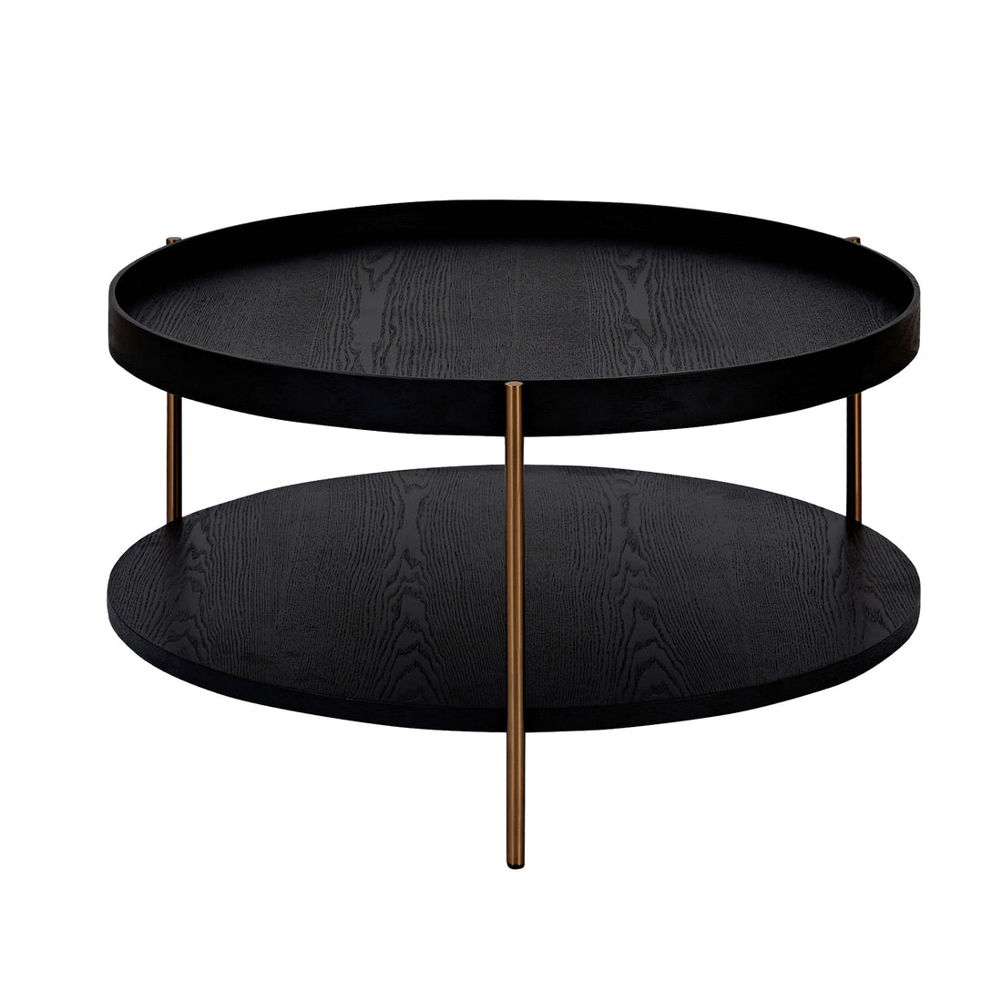 2 Piece Modern 2 Tier Round Coffee Table Set For Living Room,Easy Assembly Nesting Coffee Tables, End Side Tables For Bedroom Office Balcony Yard,Black Mdf Matt Black Mdf Metal