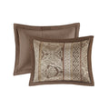 5 Piece Reversible Jacquard Bedspread Set Brown Gold King King Brown Gold Microfiber