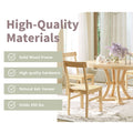 5 Piece Rustic Round Pedestal Extendable Dining Table Set With 15.7