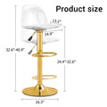 Modern Minimalist Bar Chairs And Bar Stools. Can Rotate 360 And Adjust Lifting. Pet Backrest And Pu Seats. Set Of 2. Suitable For Bars, Restaurants, And Front Desk Cashiers. Gold Set Of 2 Pu