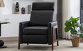 Wood Framed Pu Leather Recliner Chair Adjustable Home Theater Seating With Thick Seat Cushion And Backrest Modern Living Room Recliners, Black Old Sku:Pp289527Aab Black Pu Pu