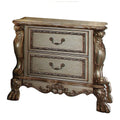 Gold Patina And Bone 2 Drawer Nightstand Gold 2 Drawers Bedroom Rectangle Rustic Felt Lined Drawers Solid Wood Mdf