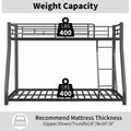 Metal Twin Over Full Bunk Bed Heavy Duty Sturdy Metal Noise Reduced Safety Guardrail Cpc Certified No Box Spring Needed,Black Box Spring Not Required Full Black Metal Bedroom Metal