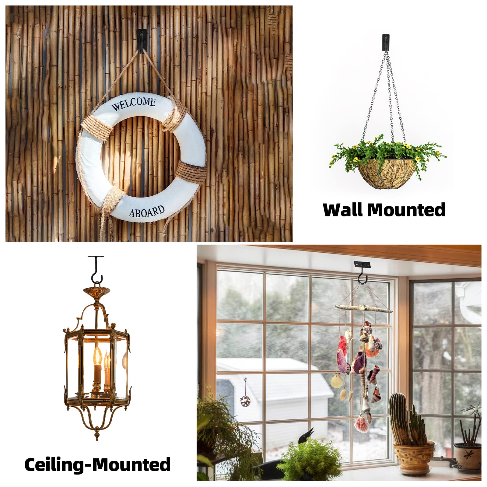 garden wall hooks for hanging plants Plant Hooks 2Pack Hanging Plant Bracket 6Inch Metal Plant Hanger Decorative Plant Hook For Bird Feeders, Planters, Lanterns, Wind Chimes, Outdoor