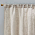 Linen Blend Light Filtering Curtain Panel Pair 2 Pcs Window Panels Natural Polyester