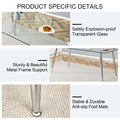 Table And Chair Set.Modern Rectangular Glass Dining Table With Tempered Glass Countertop And Silver Metal Legs, Paired With Multiple Transparent High Quality Pet Dining Chairs With Silver Legs. Silver Seats 8 Tempered Glass