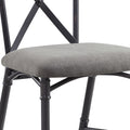 Grey And Sandy Black Side Chair With X Shape Back Set Of 2 Grey Black Primary Living Space Contemporary Fabric Metal