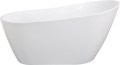 Acrylic Freestanding Bathtub Contemporary Soaking Tub With Chrome Overflow And Drain, High Gloss White Finish, Cupc Certified, 22A04 55 Gloss White Bathroom Freestanding Tubs Soaking Center Acrylic