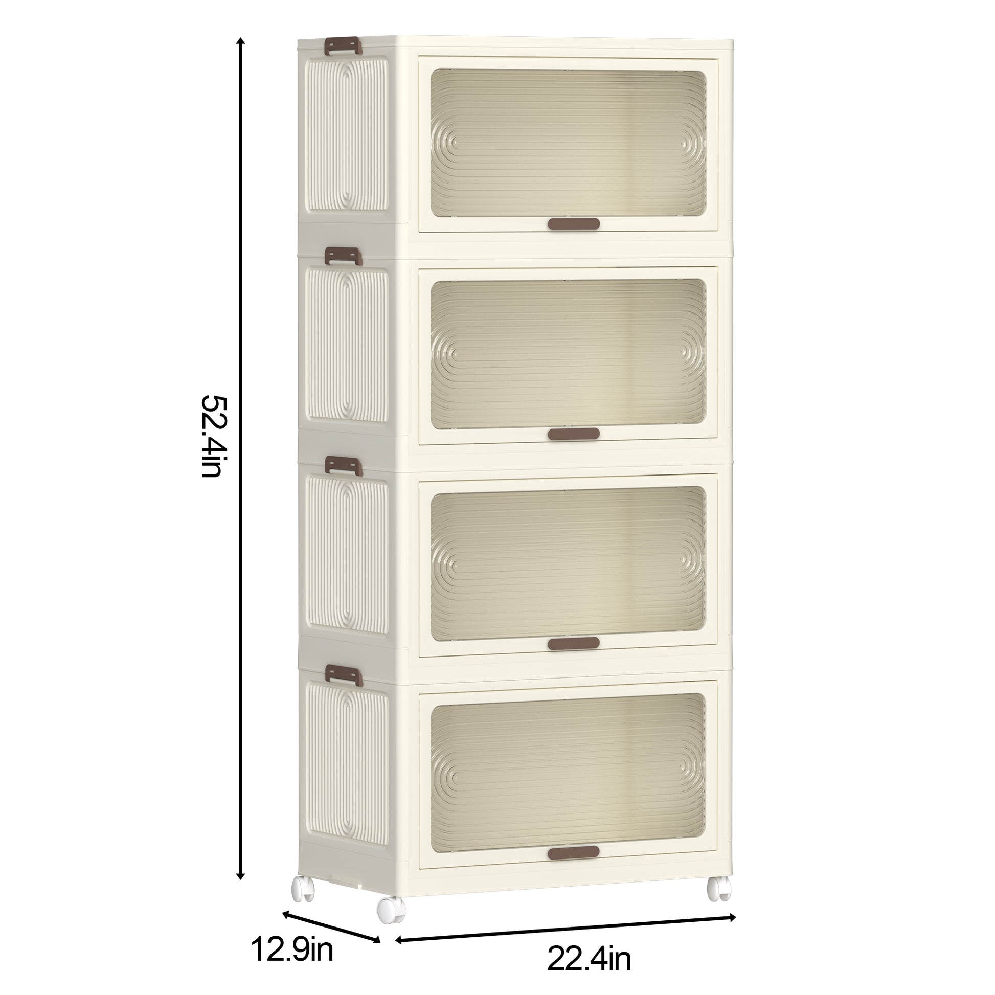 4 Tier Plastic Storage Bins With Lids 230Qt, Stackable Storage Containers With Wheels, Folding Storage Boxes, Collapsible Storage Bins, Closet Organizers And Storage For Living Room,Office,Dorm 3 4 Shelves Cream White Kitchen American Design,Classic