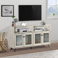 Tv Stand Washed Gray Media Console Contemporary Tv Stand With Adjustable Feet And Cable Management Holes Gray Wash 50 59 Inches Solid Wood