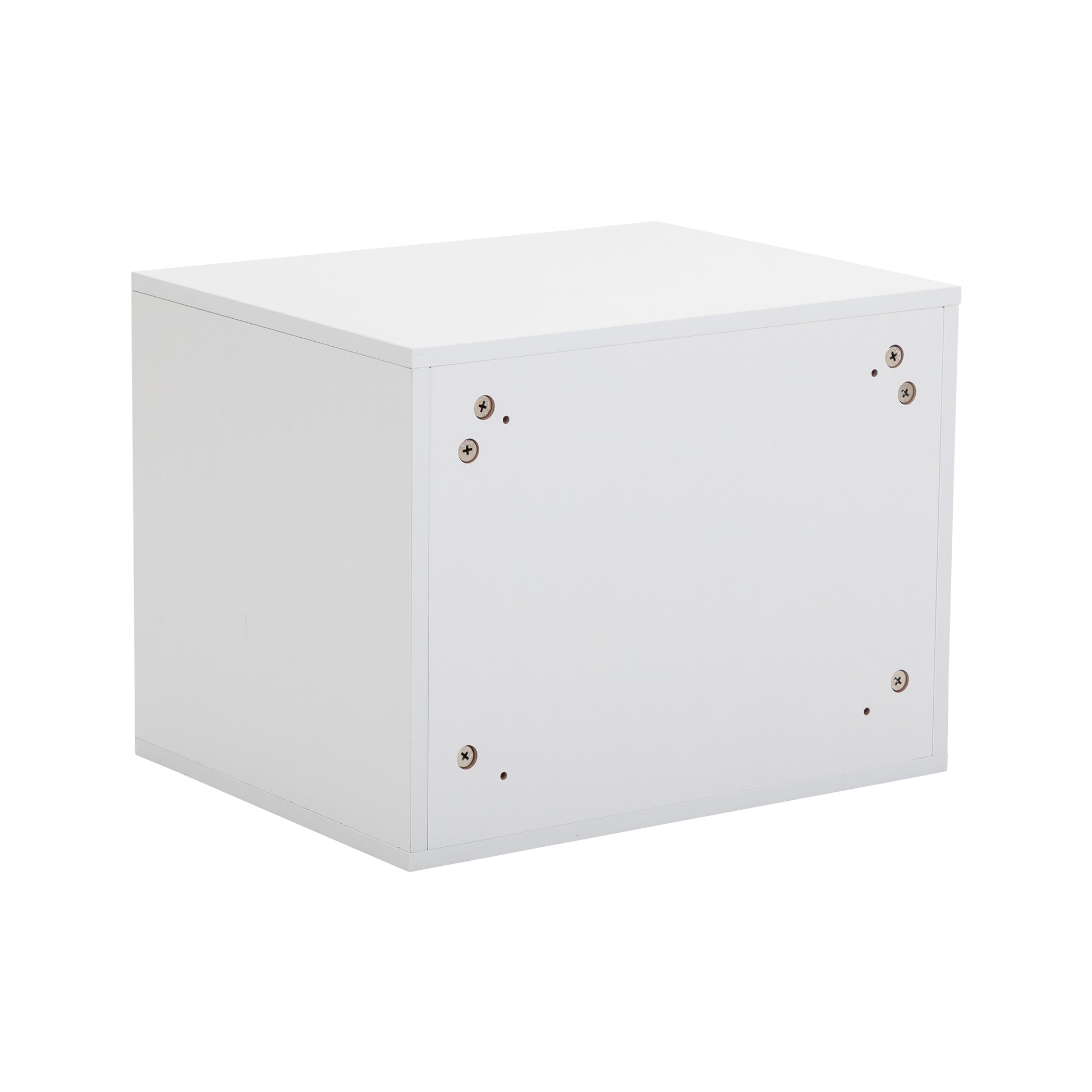 Set Of 2 Wall Mounted Wooden Nightstand, White White Mdf