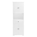 Tall Bathroom Cabinet With Four Doors, Large Storage Space Open Shelve, Upper Storage Cabinet, White White Mdf