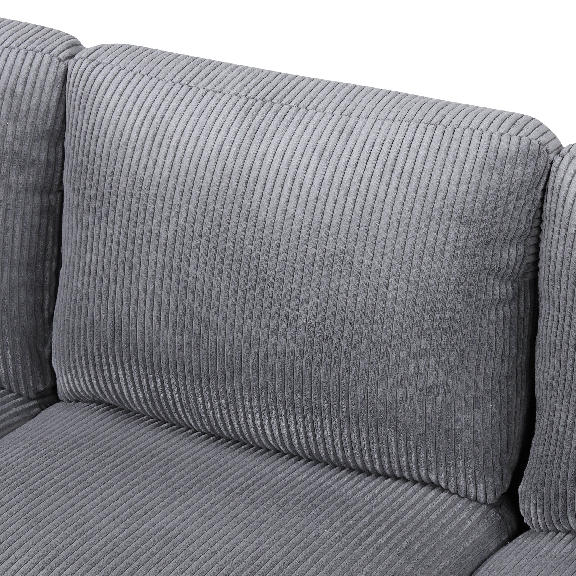 U Shaped Sponge Filled Cushion Combination Sofa, Suitable For Living Rooms, Studies, And Spacious Spaces Gray Polyester 4 Seat