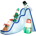 Homcom 8.5Ft Long Christmas Inflatable Snowman Elf And Gingerbread Man Multicolor Polyester