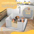 Pawhut Whelping Box For Dogs With Retractable Light Stand, Birth Dog Whelping Box For Puppies With Pig Rail, Pee Padadjustable Height Door For Small, Medium & Large Breed Dogs, 41