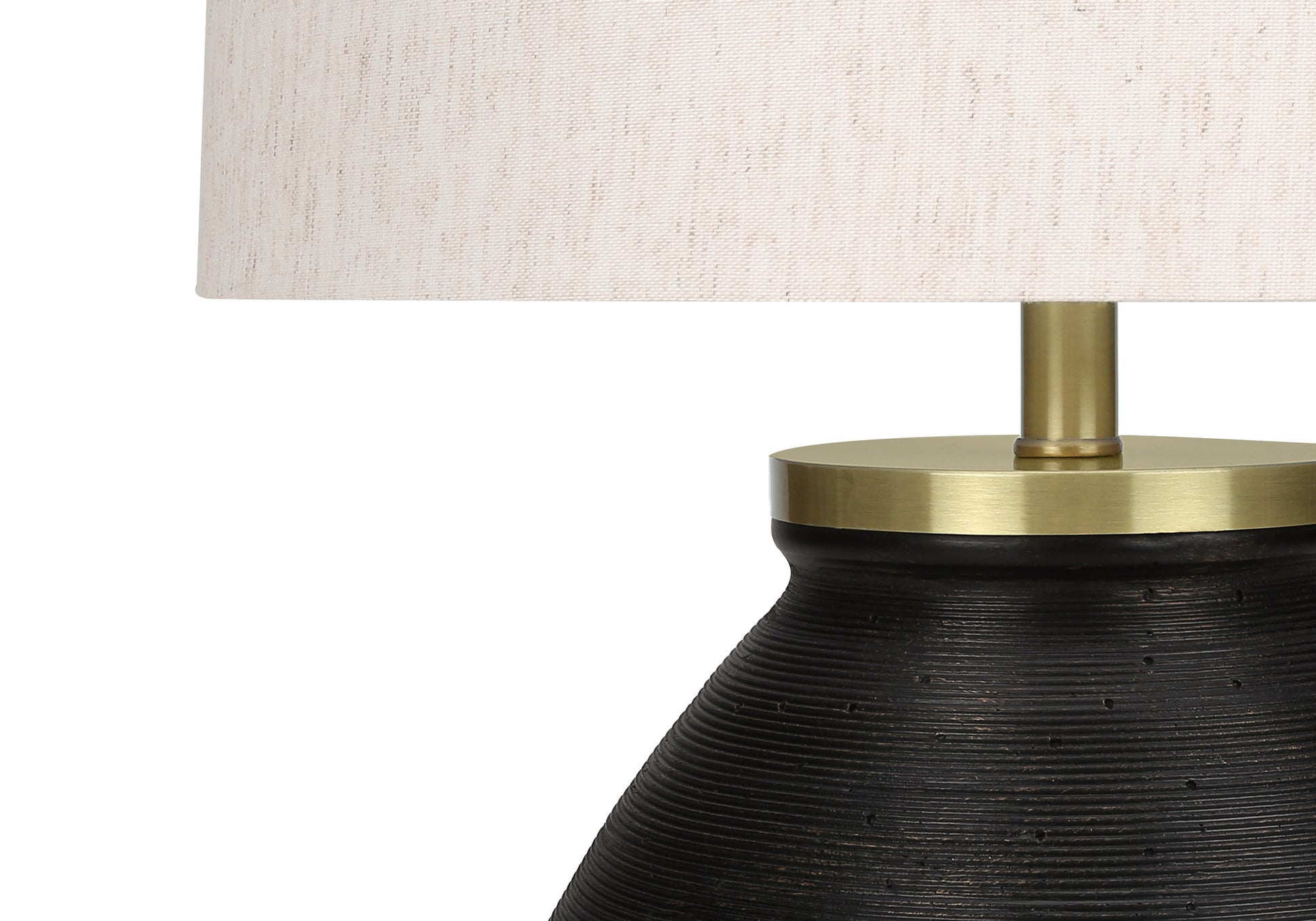 Lighting, 25"H, Table Lamp, Black Concrete, Ivory Cream Shade, Contemporary Black Concrete