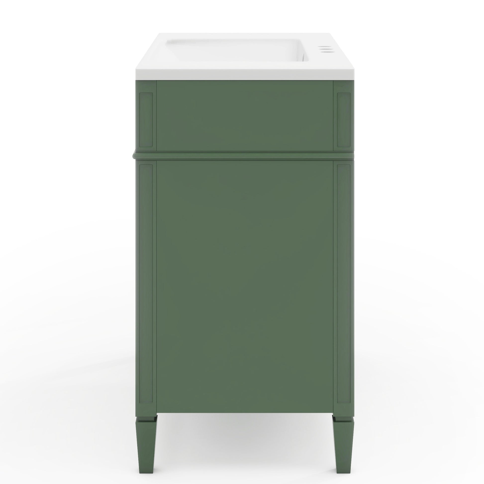 36'' Bathroom Vanity With Top Sink, Modern Bathroom Storage Cabinet With 2 Drawers And A Tip Out Drawer, Single Sink Bathroom Vanity 3 Green 1 1 Adjustable Hinges Bathroom Freestanding Solid Wood Mdf Resin Painted