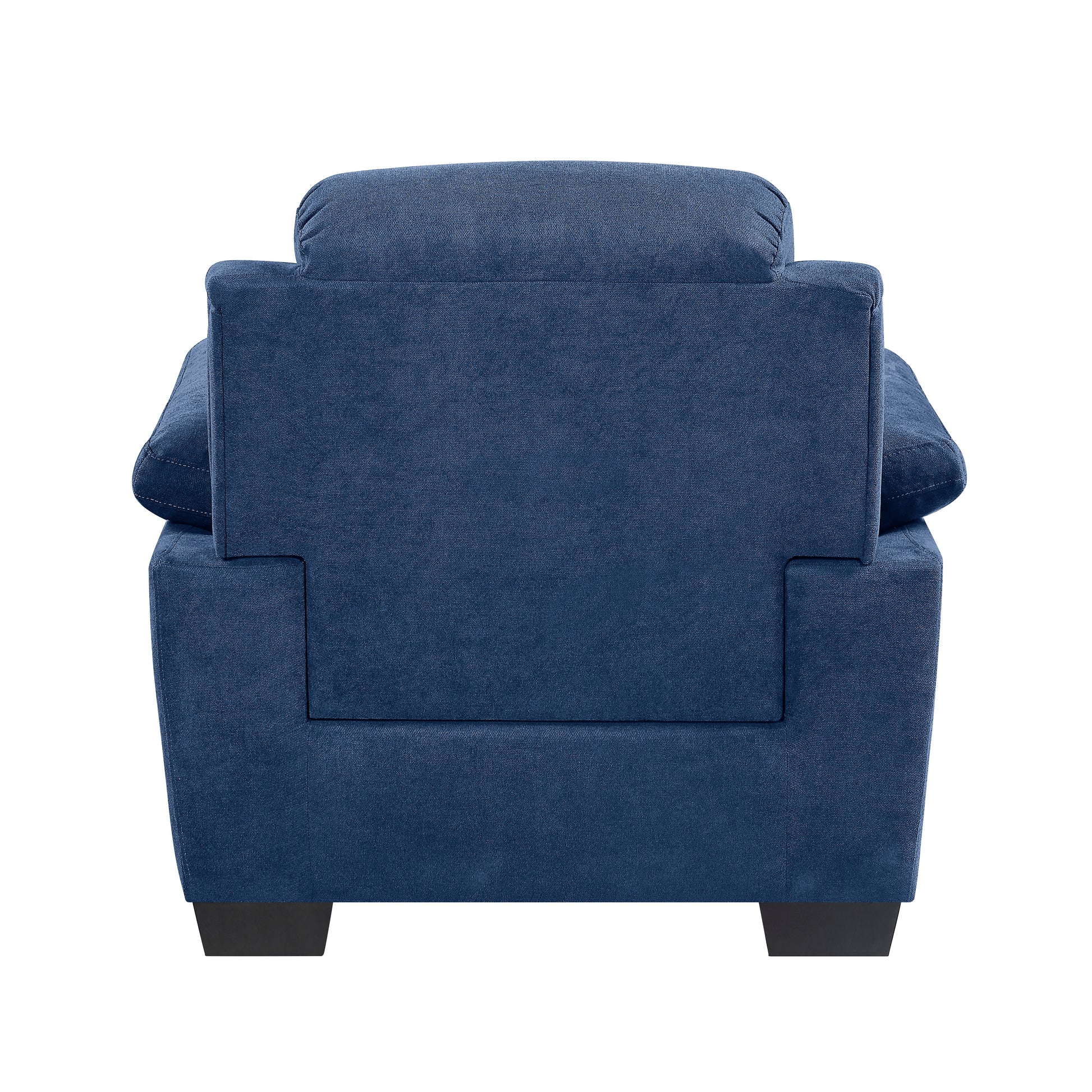 Plush Seating Chair 1Pc Blue Textured Fabric Channel Tufting Solid Wood Frame Modern Living Room Furniture Blue Primary Living Space Contemporary Solid Wood 1 Seat