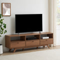 Modern Scandi 3 Door Low Profile Tv Stand For Tvs Up To 80 Inches Mocha Coffee 80 89 Inches Mdf Mdf