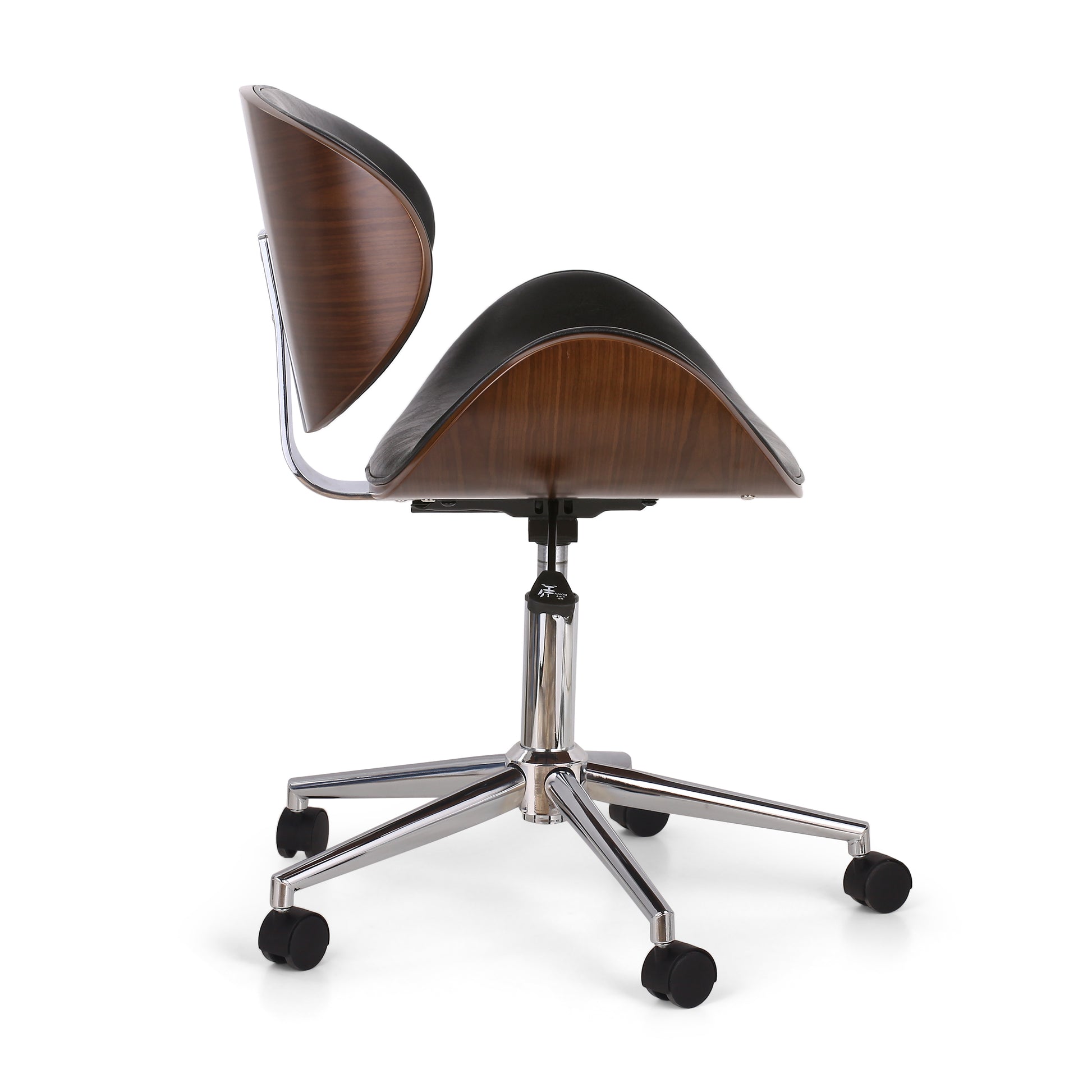 Office Chair Black Dark Walnut Pu