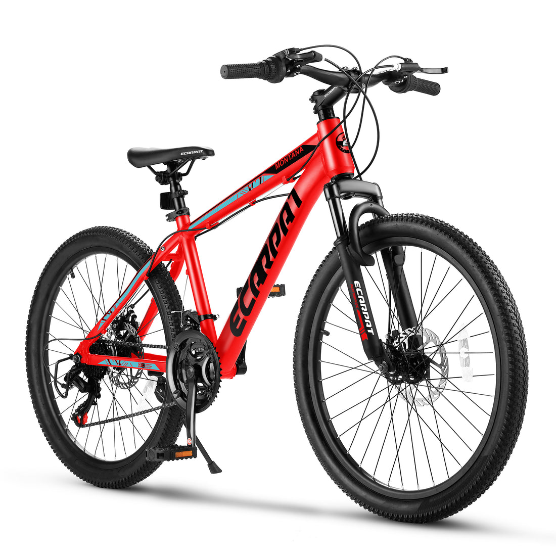 A24299 24 Inch Mountain Bike Bicycle For Adults Aluminium Frame Bike Shimano 21 Speed With Disc Brake Cycling Red Without Anti Slip Garden & Outdoor Multifunctional Aluminium