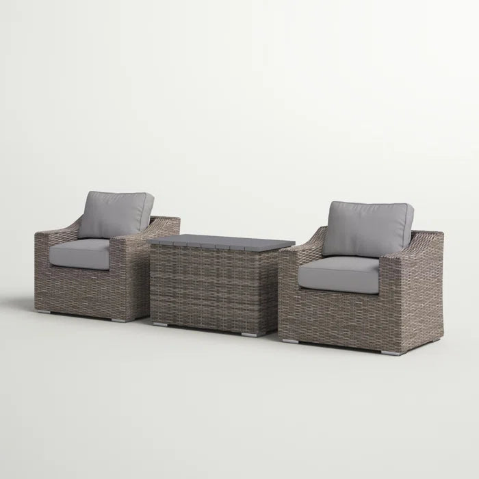 Chic Rattan Wicker Fully Assembled 2 Person Seating Group With Plush Cushions Ideal For Cozy Outdoor Gatherings Grey,Grey Mix Wicker