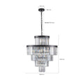 Black Luxury Crystal Chandelier Modern Chandeliers Lights Fixture Hanging Pendant Light Fixture For Dining Room Bedroom Living Room Dia 23.6 Inch Black Black Crystal Iron