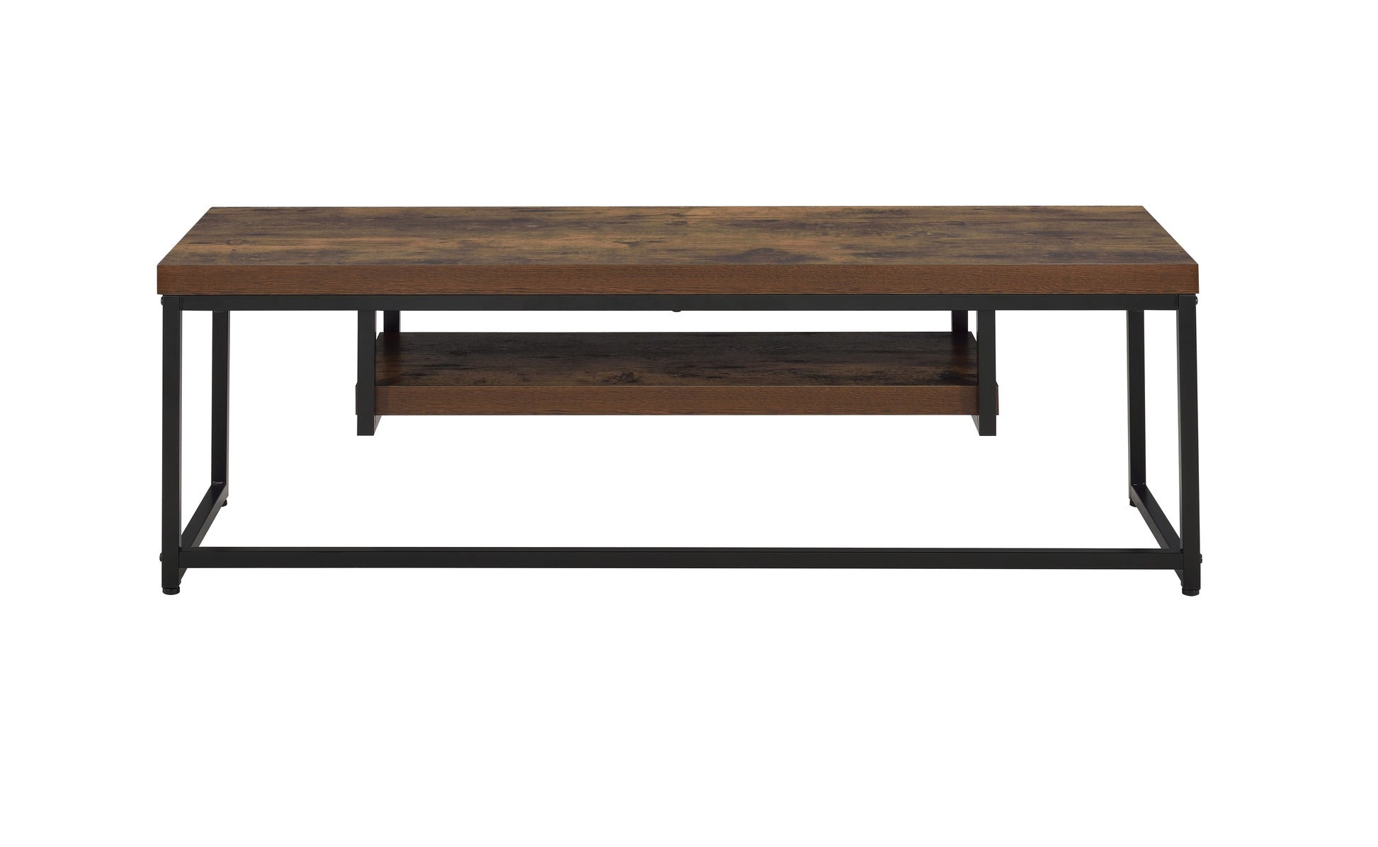 Bob Weathered Oak & Black Metal Finish Tv Stand Black,Oak 40 49 Inches Synthetic Wood