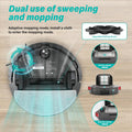 Robot Vacuum And Mop Combo, 4000Pa Automatic Vacuum Cleaner Robot With Watertank And Dustbin, Self Charging Smart Vacuum Robot Compatible With App, Perfect For Pet Hair, Hard Floor And Carpet Black