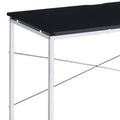 Black And Chrome Vanity Desk Black Silver Bedroom Modern Wood Metal