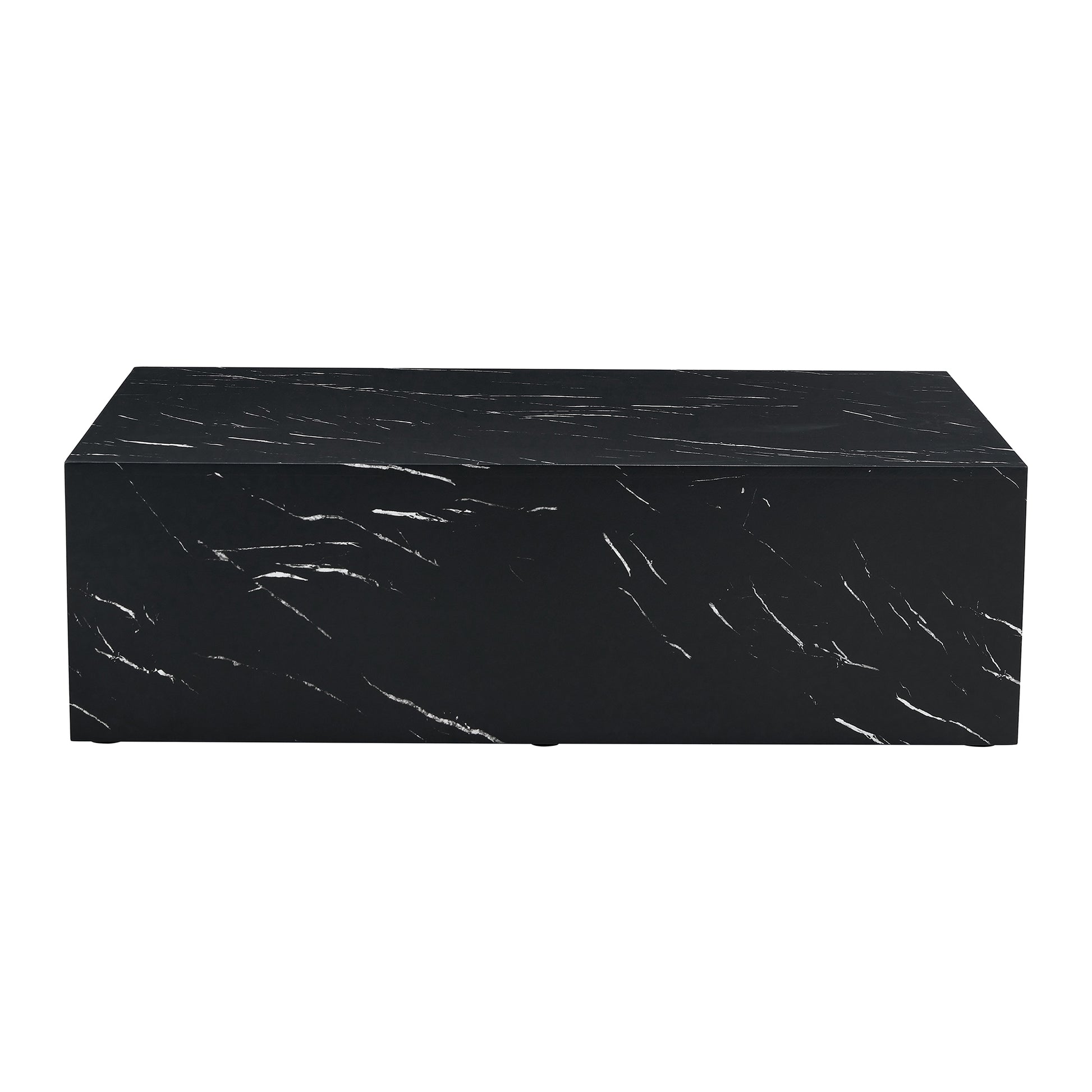 Enhance Your Living Space With This Modern Mdf Coffee Table Featuring A Sleek Black Texture Pattern. Measuring 39.3X23.6X11.8 Inches, It Boasts A Stylish And Durable Design. Black Mdf