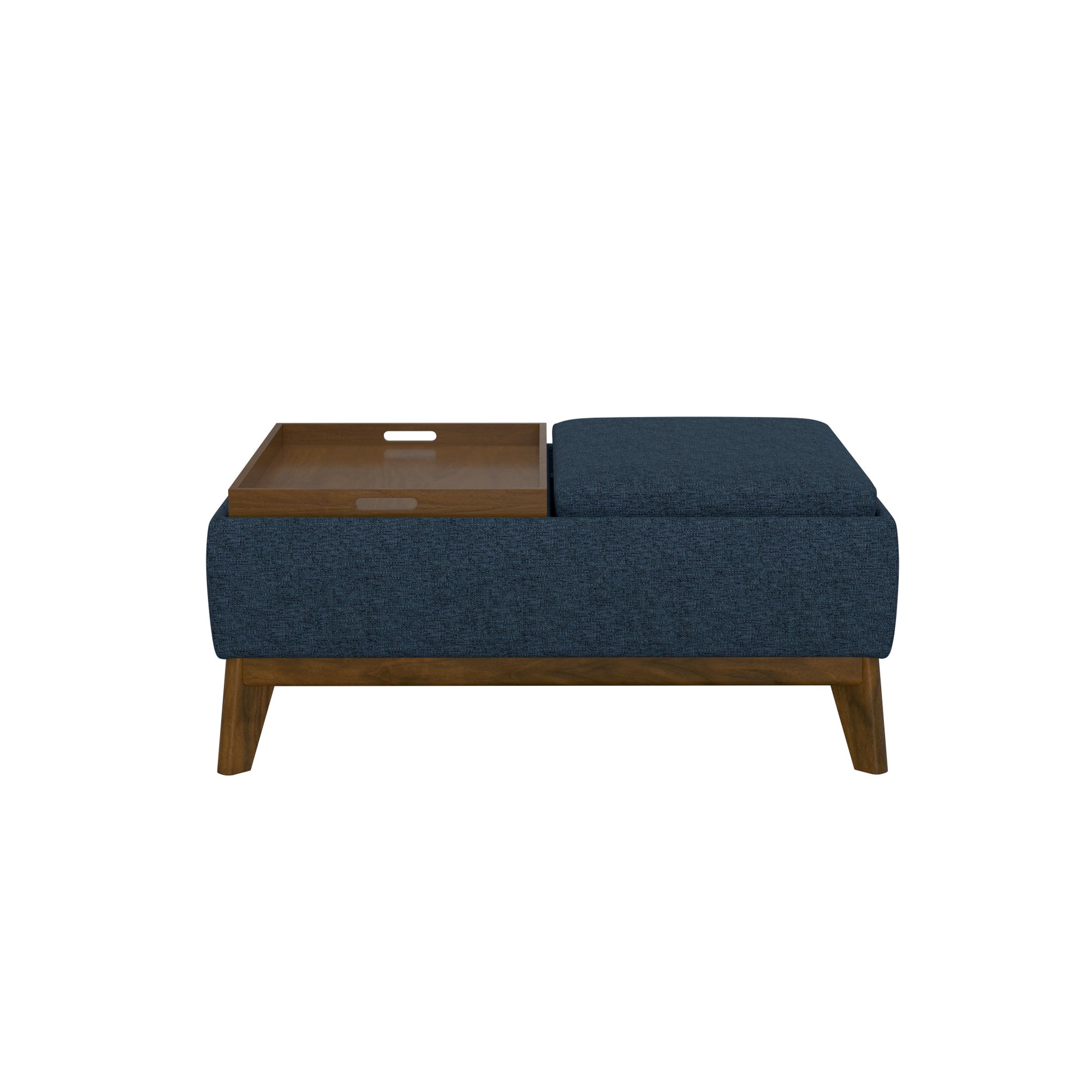 Varia Blue Reversible Tray Ottoman Blue Foam Engineered Wood