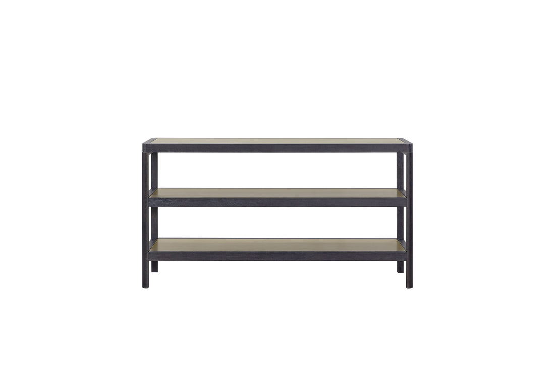 Console Table W Metal Insets Black Mdf Metal