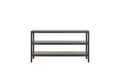 Console Table W Metal Insets Black Mdf Metal