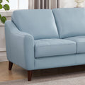 Ersa Leather Sofa Blue Memory Foam Genuine Leather 3 Seat