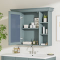 35'' x 28'' Blue Wall Mounted Bathroom Storage Cabinet blue-5+-adjustable shelves-bathroom-wall