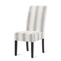 Dining Chair Grey Stripe Fabric