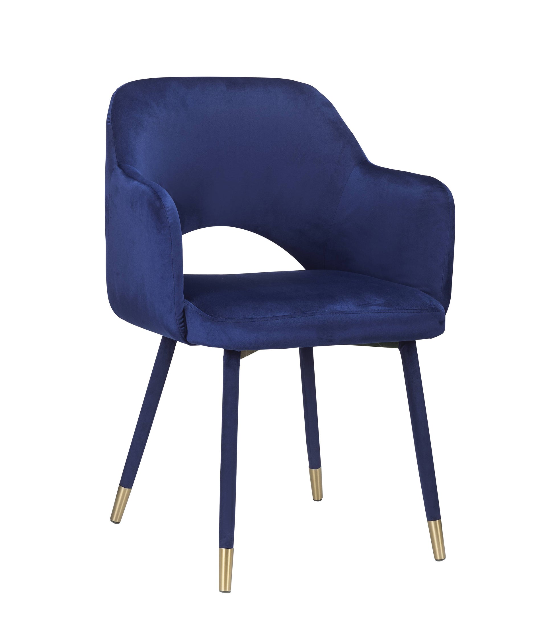 Ocean Blue And Gold Accent Chair With Metal Spindle Leg Blue Gold Primary Living Space Contemporary Wood Fabric