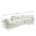 Modular Sectional Sofa, U Shaped Couch With Sofa For Five & Pillows, Modern Minimalist Chenille Fabric Large Comfy Cloud Sofas, Living Room Furniture Sets Beige Chenille 5 Seat