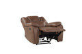 Katrine Pu Manual Motion Recliner Chestnut Brown Dark Brown Faux Leather